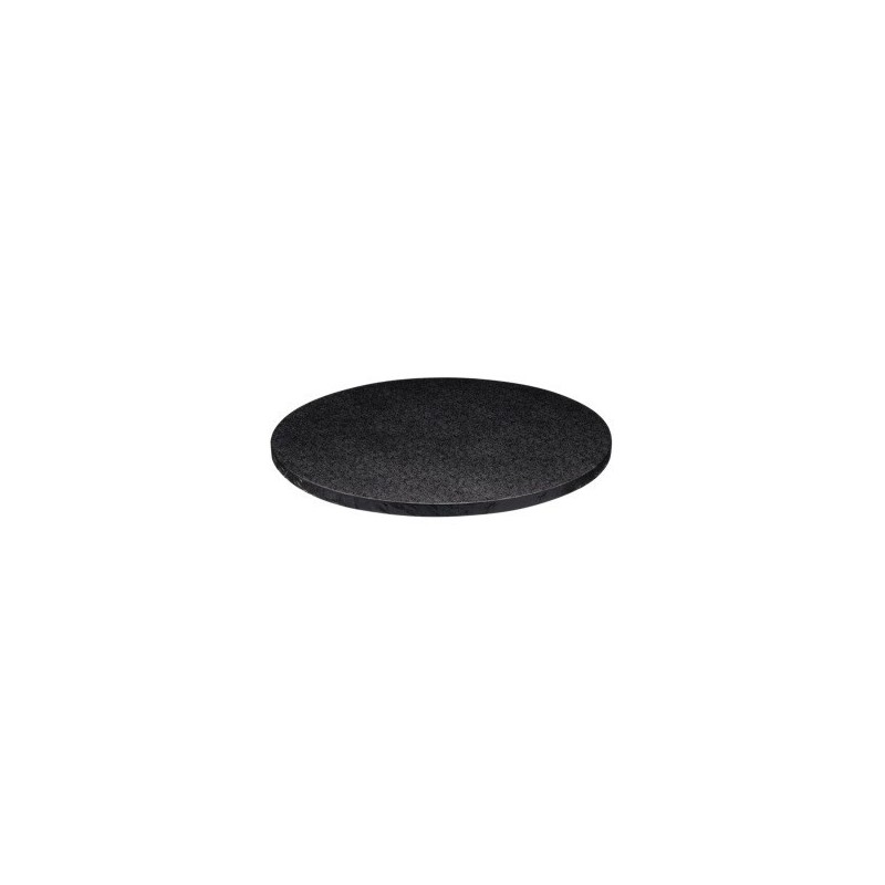 Round cake board black, diameter 25 cm, 12 mm thick