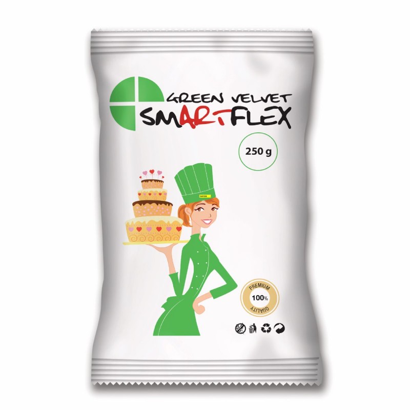 Smartflex - pâte à sucre vert velvet, 250 g