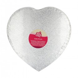 Cake Drum Heart 33 cm - Silver
